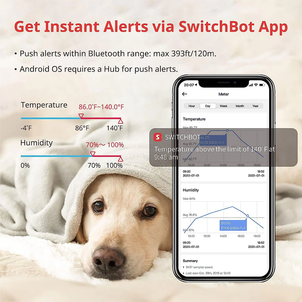 SwitchBot Thermometer Hygrometer Hub Mini Smart Remote – Accurate Home Climate Monitoring - Image 3