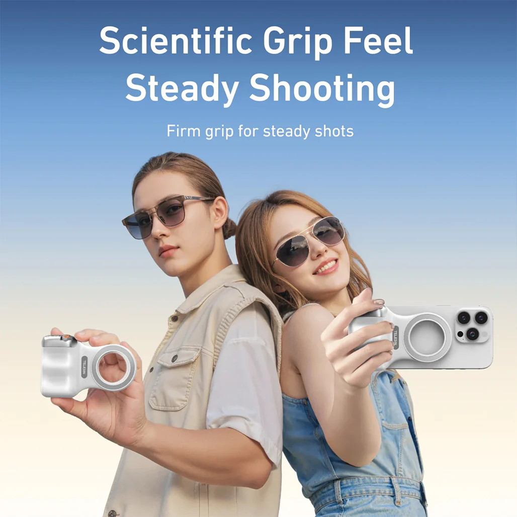 Telesin Fun Shot Magnetic Phone Grip – Ultra-Strong N52 Magnets, Ergonomic Handheld Design with telesin original light - Image 14