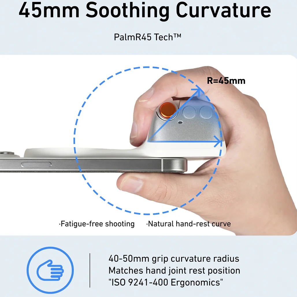 Telesin Fun Shot Magnetic Phone Grip – Ultra-Strong N52 Magnets, Ergonomic Handheld Design with telesin original light - Image 9
