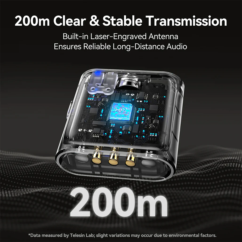 TELESIN Wireless Lavalier Microphone with Noise Cancellation & USB-C Compatibility - Image 8