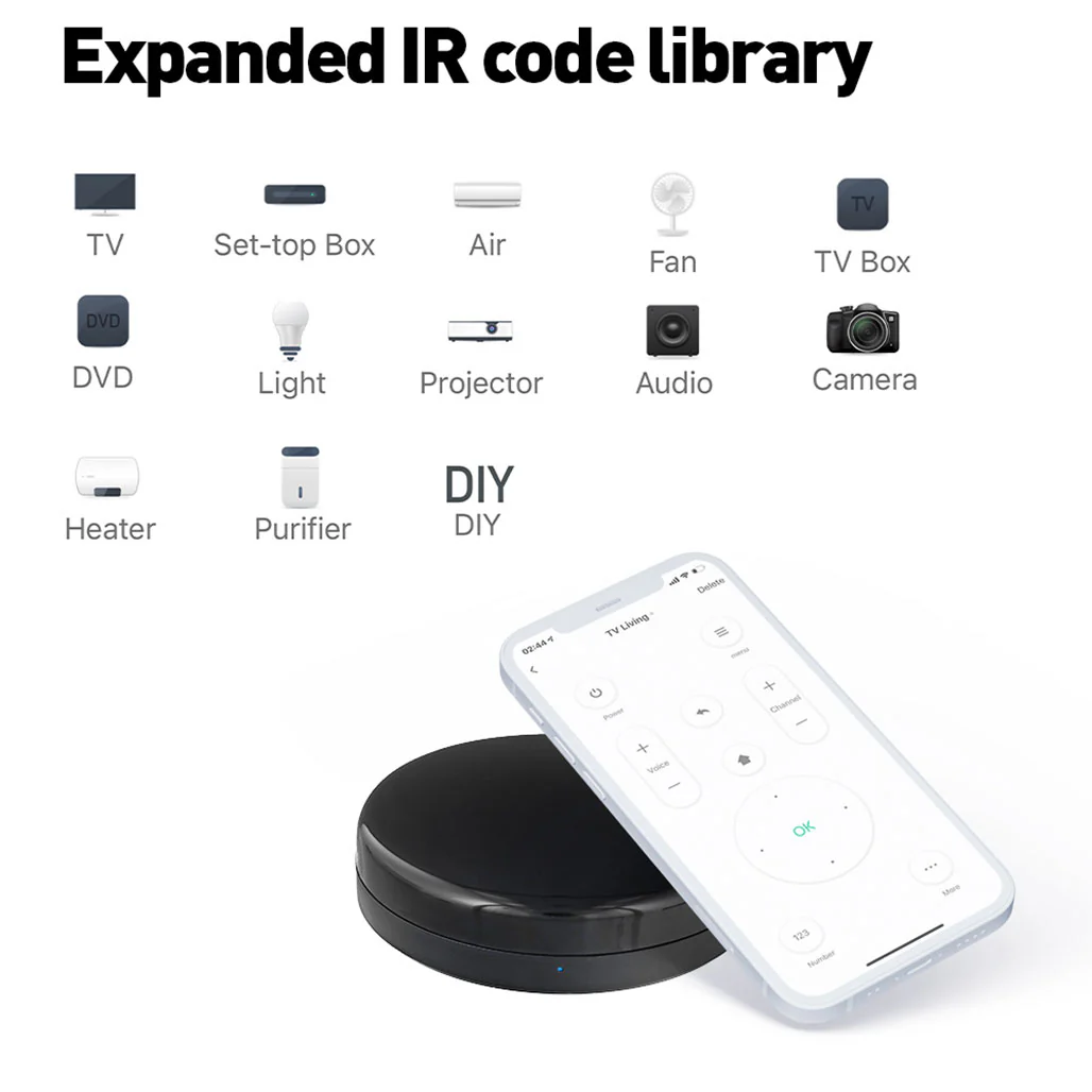 Tellur Smart IR WiFi Remote Control & Temperature and Humidity Sensor – Universal Infrared Controller with Voice and App Control - Image 2