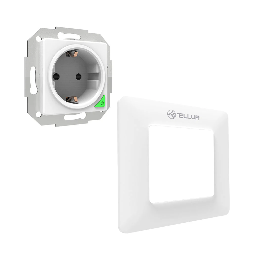 Tellur WiFi Wall Plug - 3000W, 16A, White | Smart Energy Control with Voice Commands - Image 3