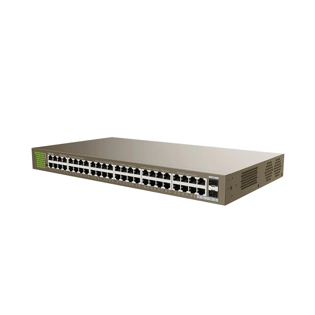 Tenda TEG1050F 48-Port Gigabit Unmanaged Switch + 2 SFP Slots – High-Density Rack-Mount Ethernet - Image 2