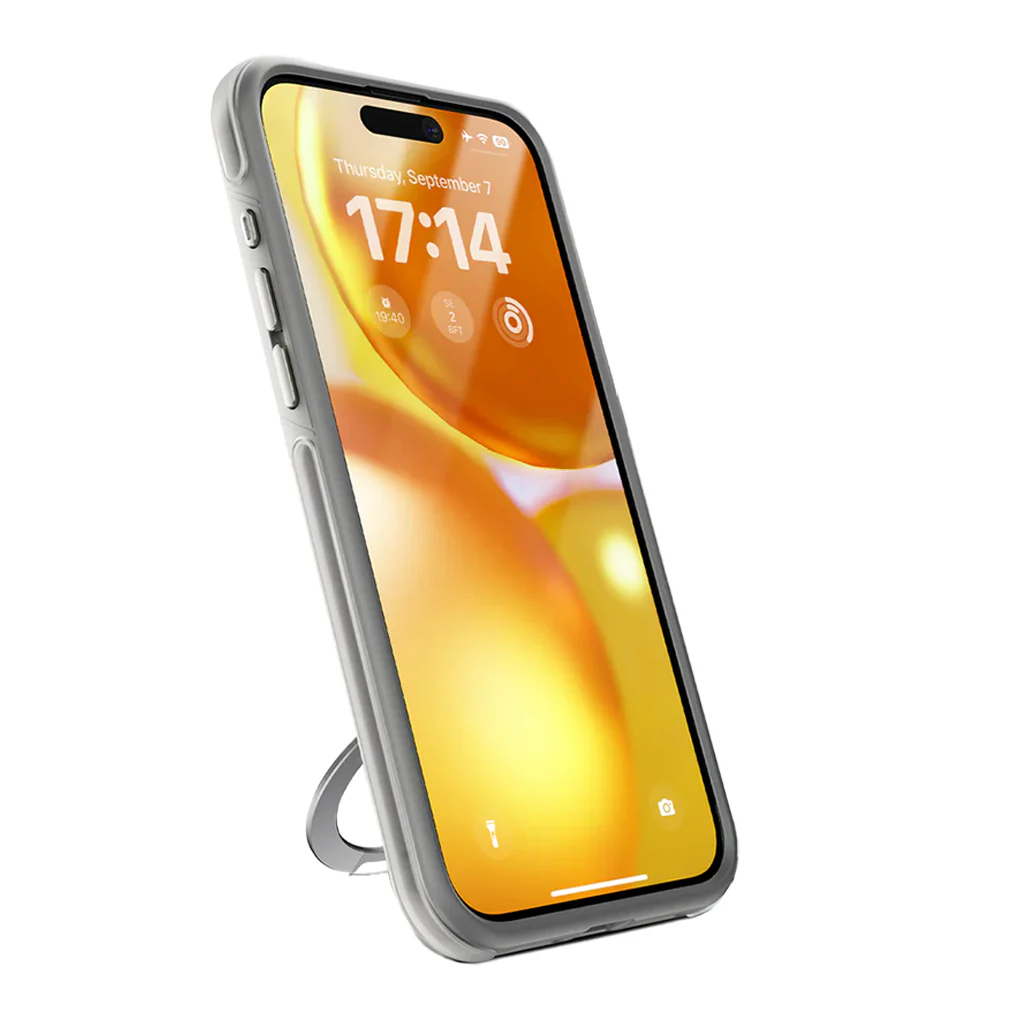 Torras UPRO Ostand Silver MagSafe Case for iPhone 15 Pro Max – Flexible Kickstand, Military-Grade Protection, and Seamless Wireless Charging - Image 2