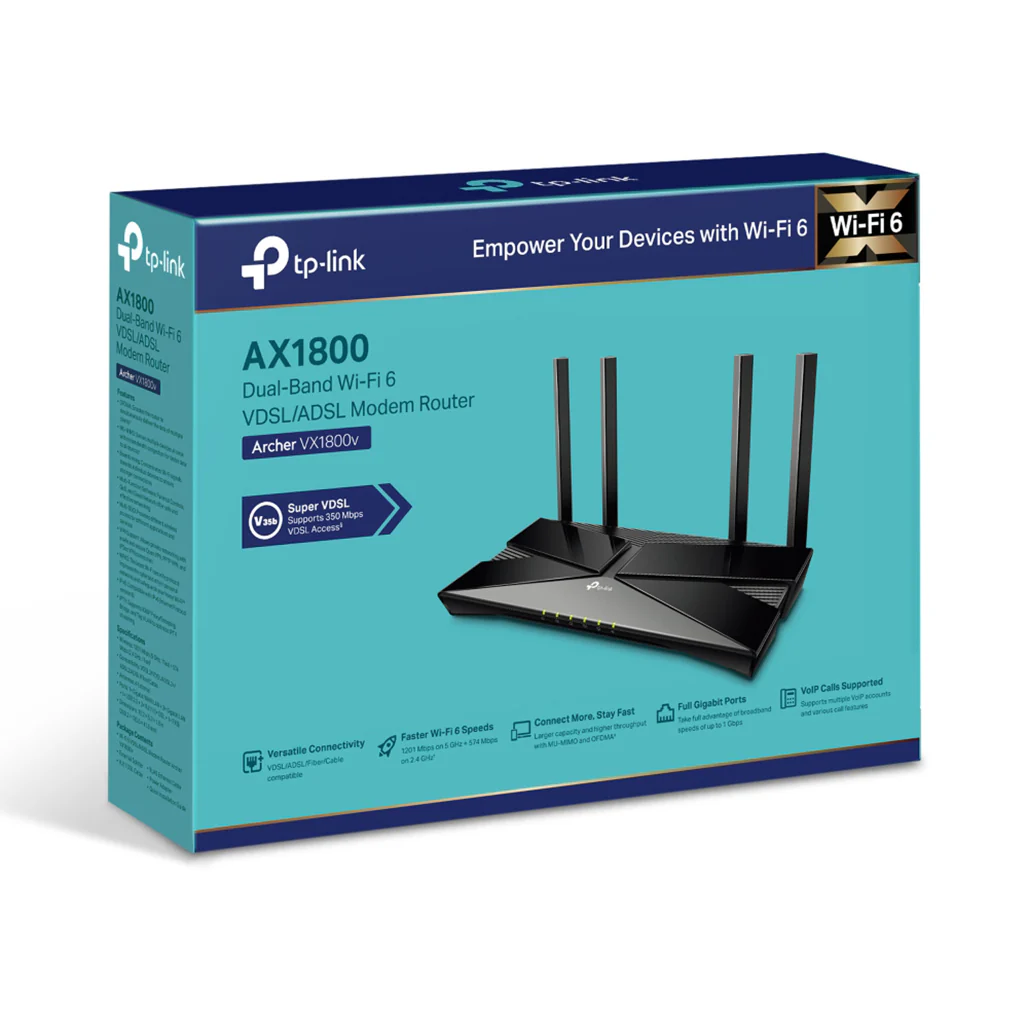 TP-Link Archer VX1800v - AX1800 Wi-Fi 6 VDSL/ADSL Modem Router - Image 4