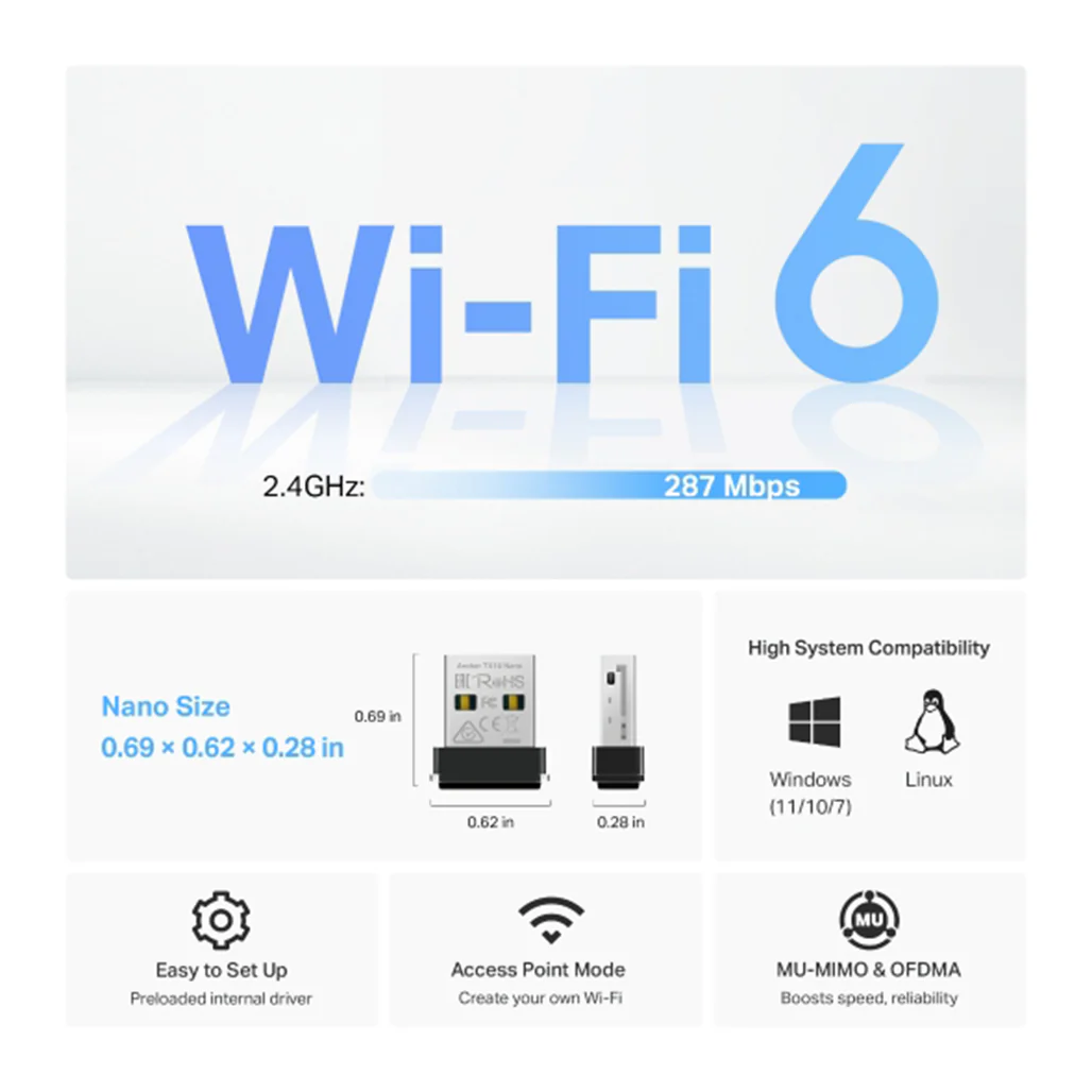 TP-Link AX300 Nano Wi-Fi 6 Wireless USB Adapter - Image 6