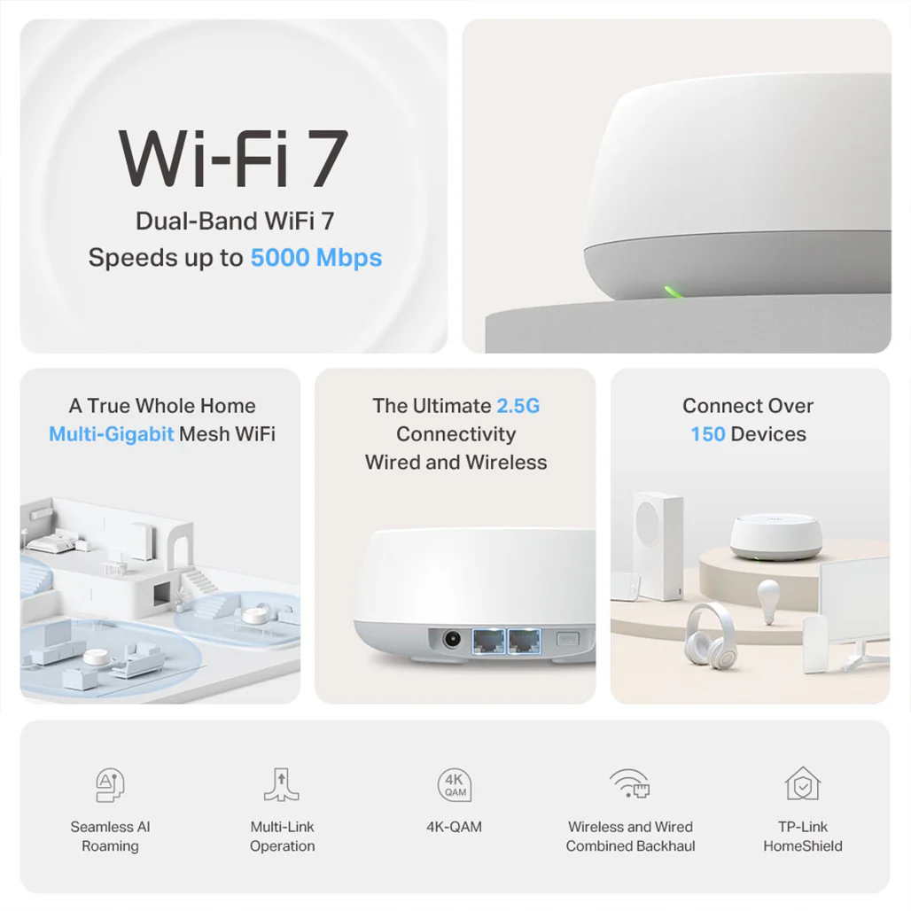 TP-Link Deco BE25 (2-Pack) - WiFi 7 Mesh System – BE5000 - Image 3