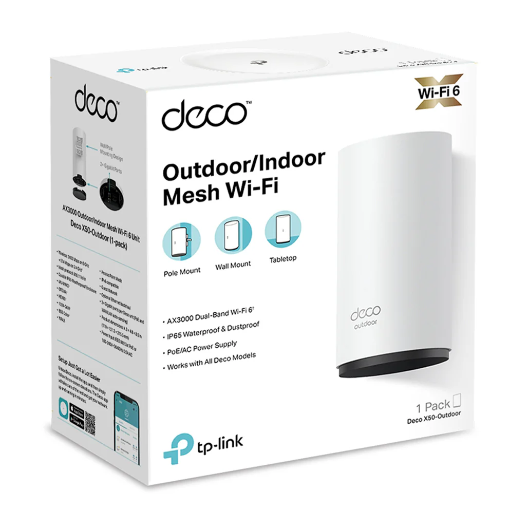 TP-Link Deco X50-Outdoor - AX3000 WiFi 6 Mesh Unit for Seamless Indoor and Outdoor Connectivity - Image 4