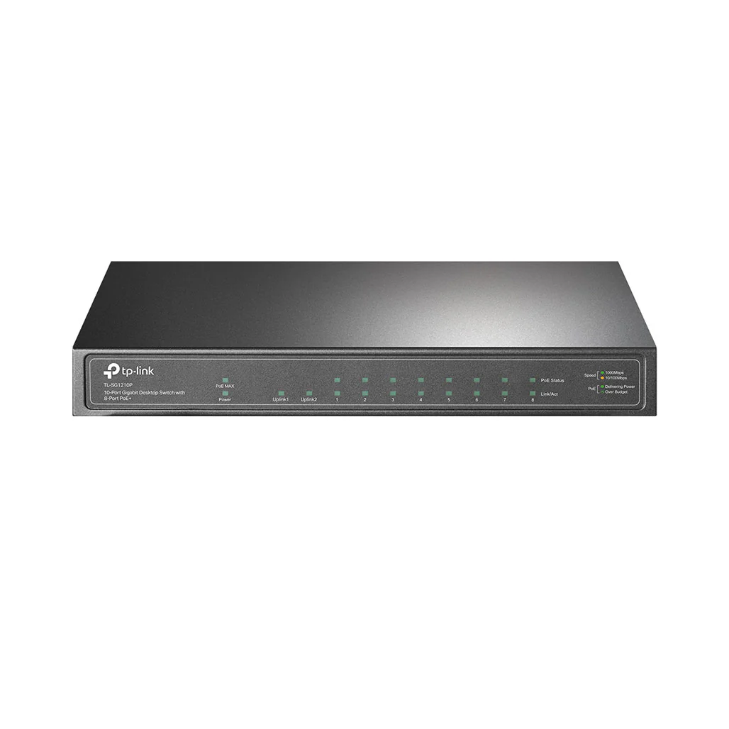 TP-Link TL-SG1210P - 10-Port Gigabit Desktop Switch with 8 PoE+ Ports