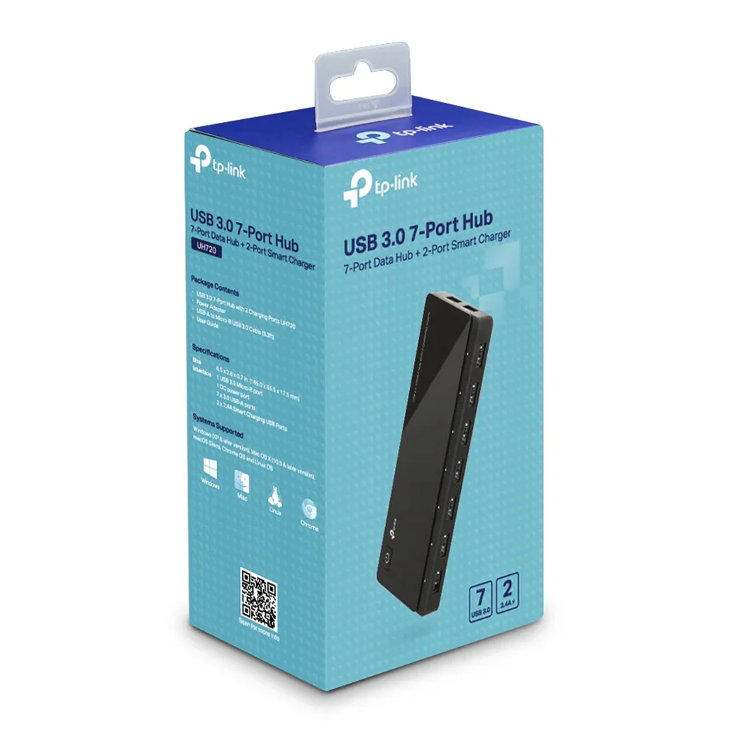 TP-Link UH720 USB 3.0 7-Port Hub with 2 High-Speed Charging Ports – Expand Connectivity and Power Efficiency - Image 6