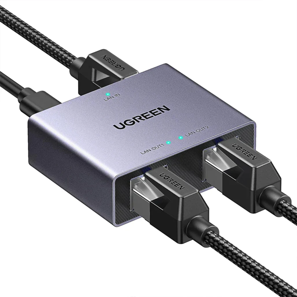 UGREEN 1 to 2 Gigabit Ethernet Splitter – High-Speed 1000Mbps LAN Adapter for Stable Network Connection