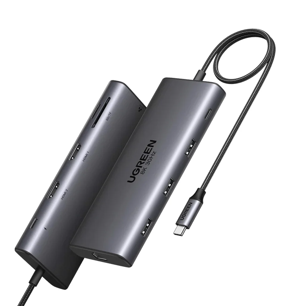 UGreen 10-in-1 USB-C Multifunction Adapter with Dual HDMI, USB Ports, and Power Delivery - Image 2