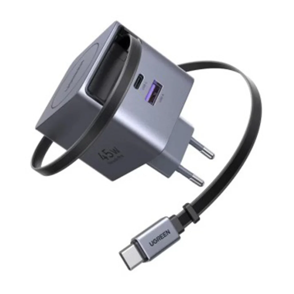 UGREEN 45W GaN USB-C Charger 3-Port with Retractable USB-C Cable - Image 2