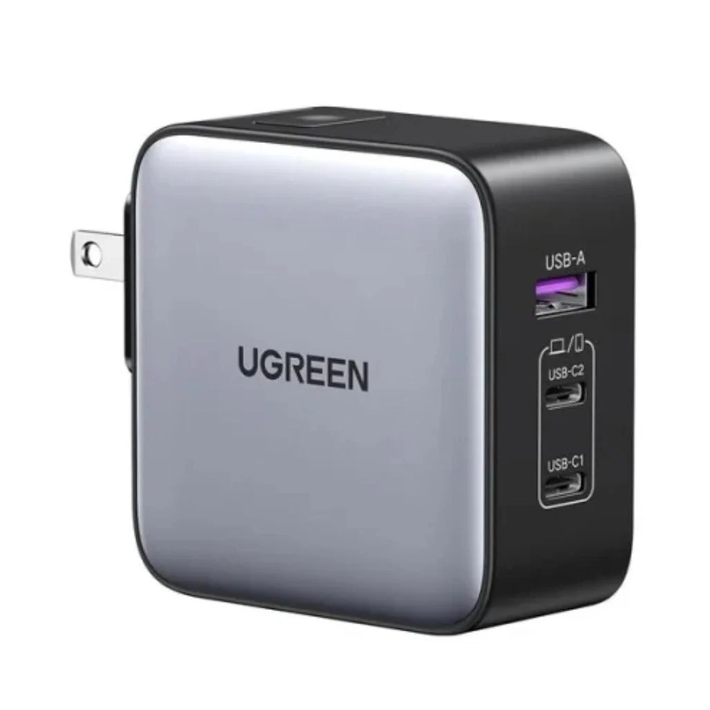Ugreen 65W GaN Travel Charger – 3-Port Fast Charging Adapter with International Plugs