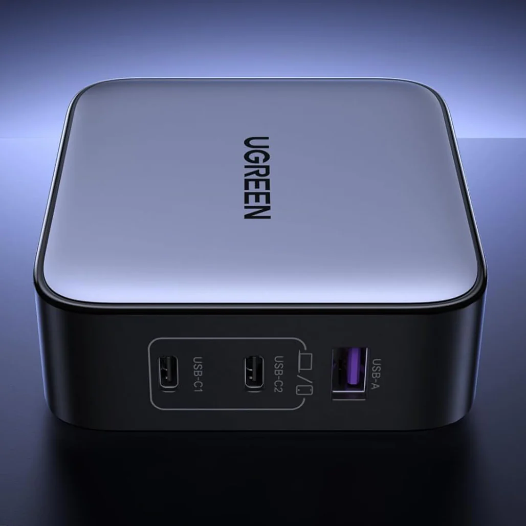 UGREEN 65W USB-C 3-Port International Adapter with EU UK US Plugs - Image 2