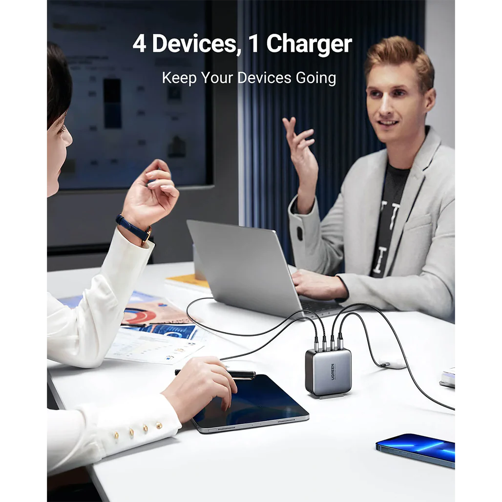 UGREEN 65W USB C PD Charger - 4-Port GaN Charger with PPS Fast Charging for Laptops, Phones & Tablets - Image 4