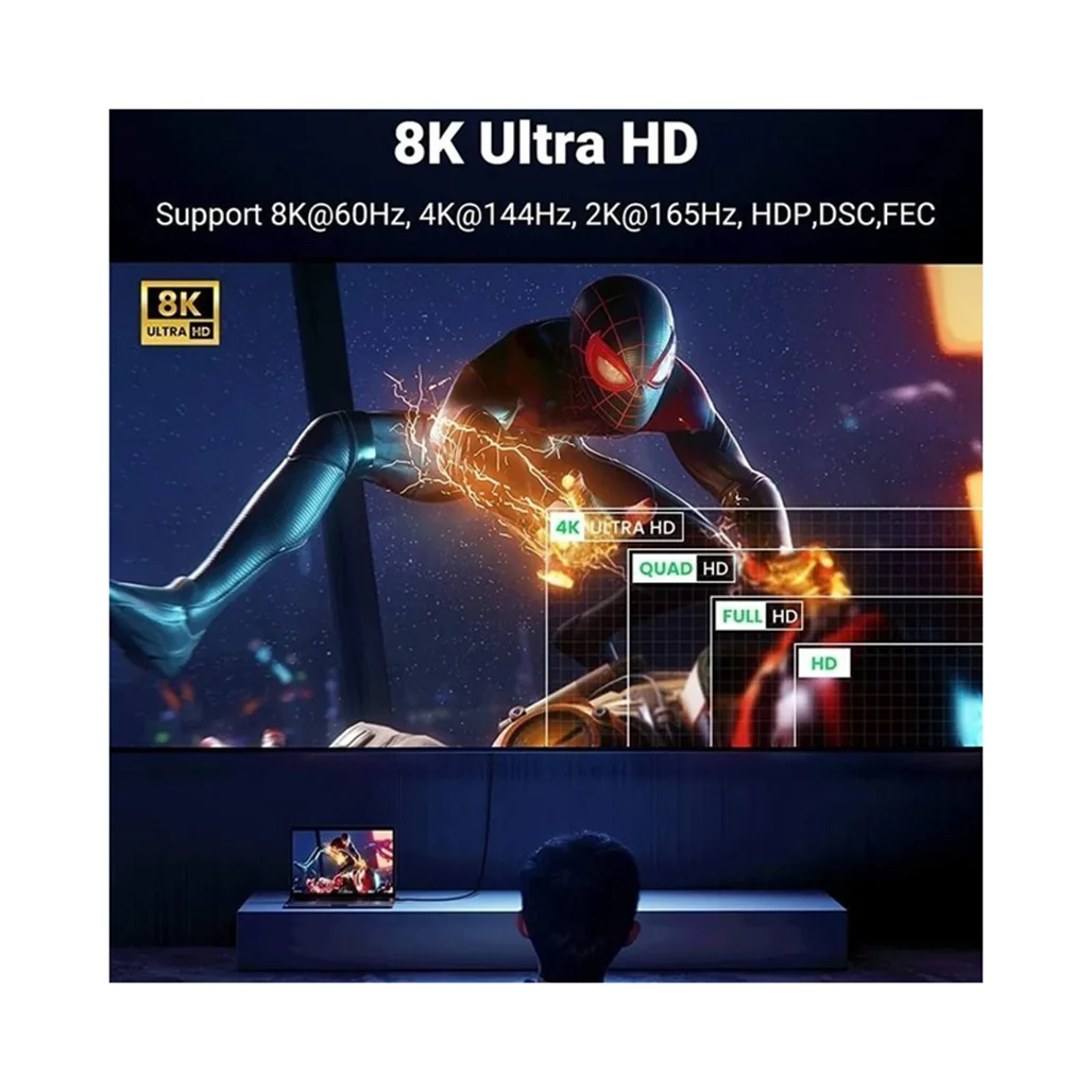 UGREEN 8K DisplayPort 1.4 Cable – High-Speed Braided DP to DP Cord for Gaming & Streaming - Image 7