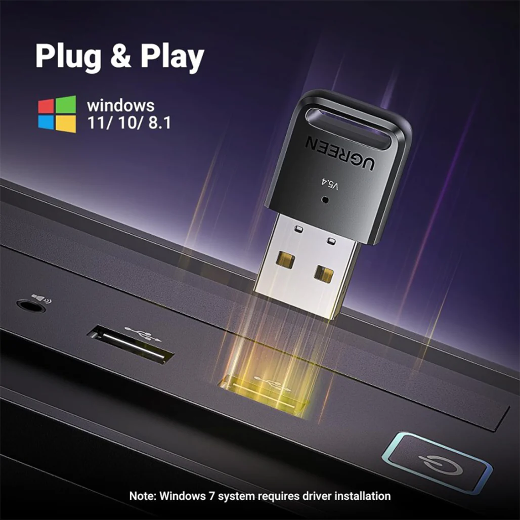 UGREEN CM748 USB Bluetooth 5.4 Adapter for Windows – Stable, High-Speed Connectivity, Supports 5 Devices Simultaneously - Image 3