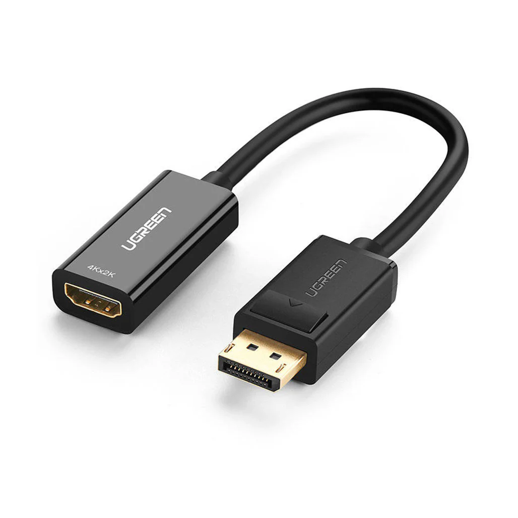 UGREEN DisplayPort to HDMI Adapter Cable (Male to Female) – 4K@30Hz, Unidirectional, 25cm, Black