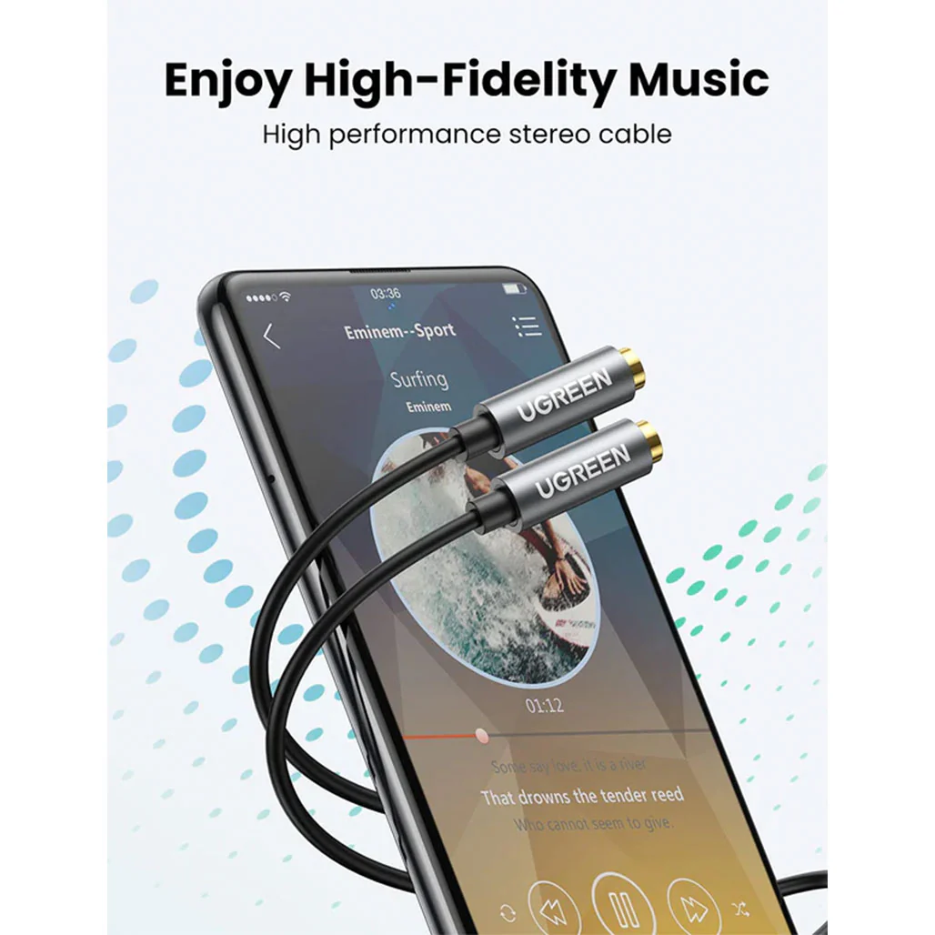 UGreen 10532 Headphone Splitter 2-Way Y 3.5mm Jack Aux Adapter | Hi-Fi Stereo Audio Extension for iPad, iPhone, PS4, Xbox, and More - Image 6