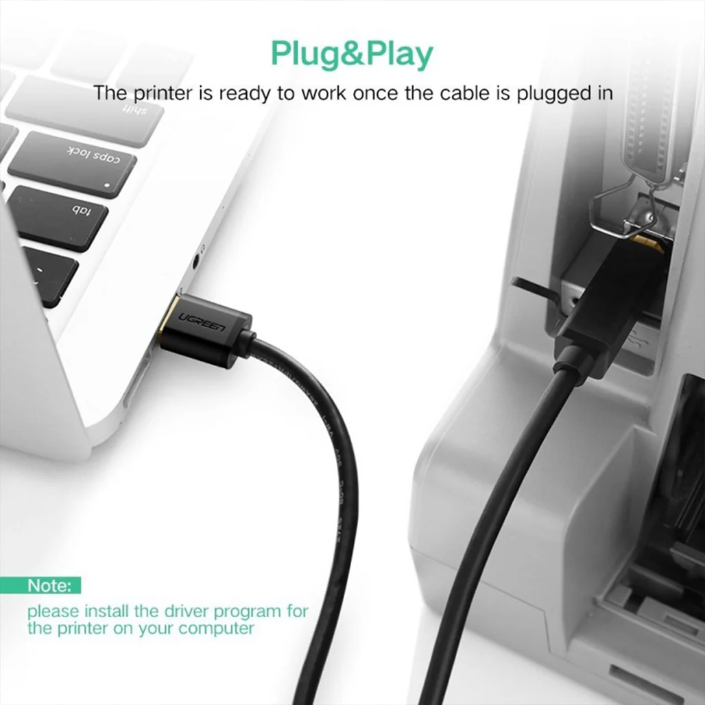 UGREEN High-Speed USB Printer Cable – USB-A to USB-B 2.0, 1.5M/5M – Reliable Data Transfer - Image 3