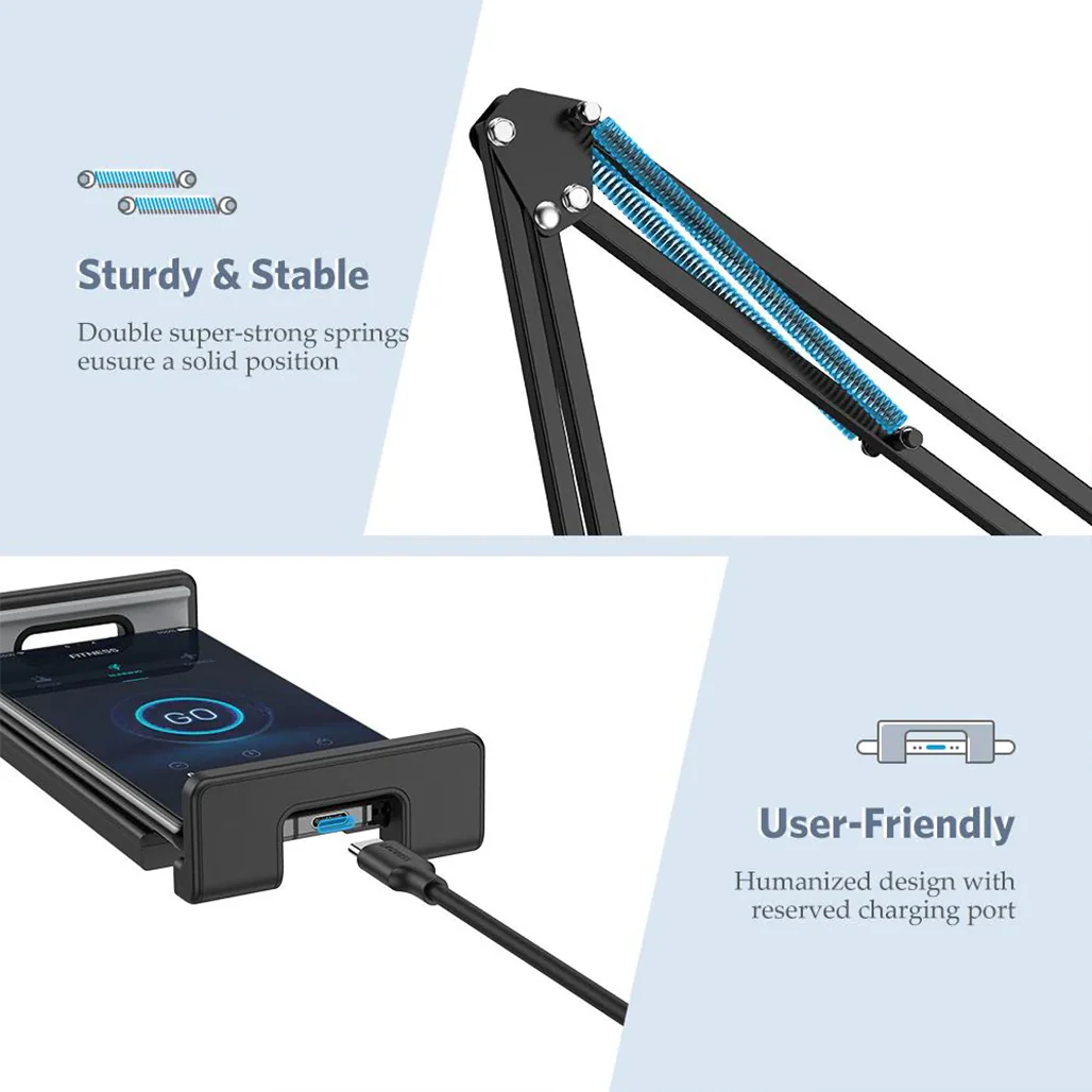 UGREEN Lazy Arm Tablet Holder | 360° Adjustable Tablet Stand with 2-Stage Flexible Arms - Image 5