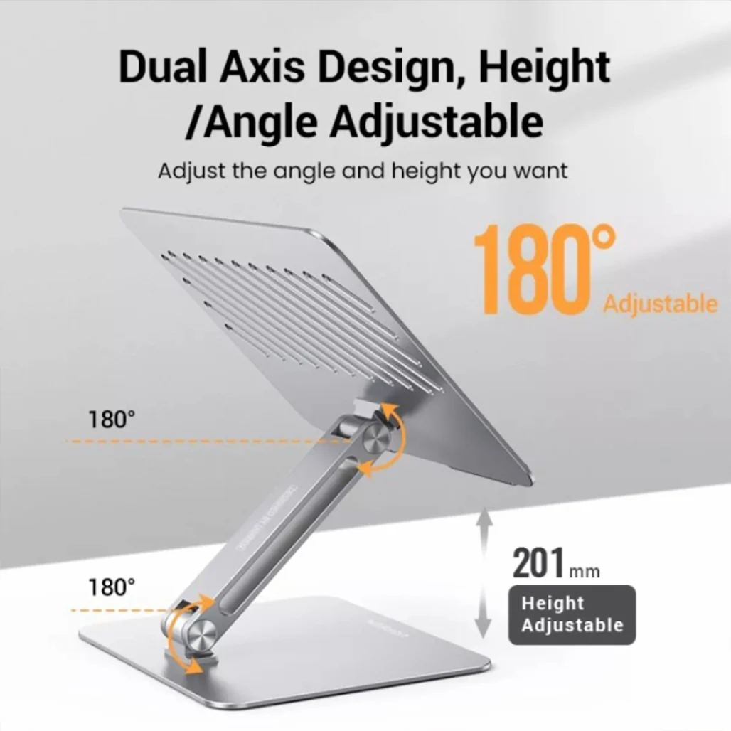UGREEN Multi-Angle Adjustable Laptop Stand – Ergonomic & Portable Aluminum Riser for Laptops and Tablets - Image 4
