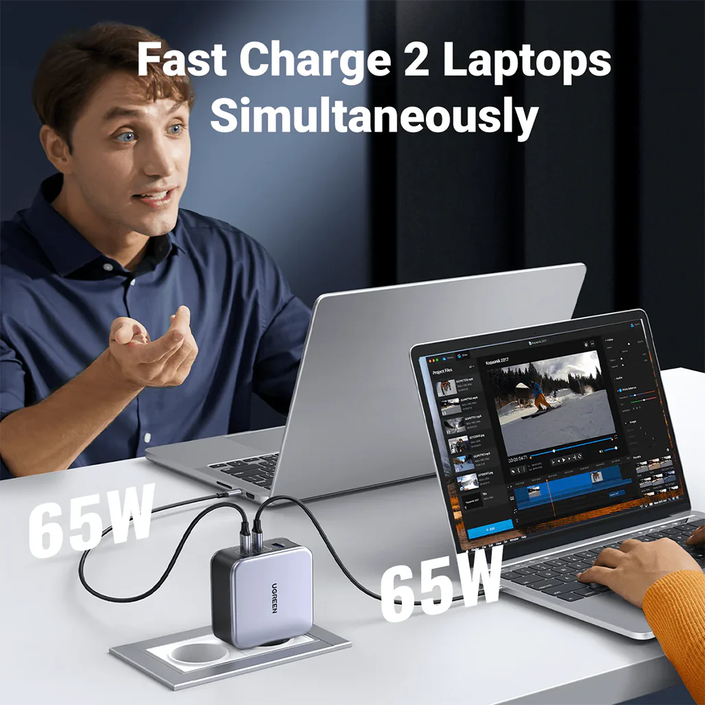 UGREEN Nexode 140W USB C GaN Charger - 3-Port Fast Charging Wall Charger for MacBook Pro, iPad, iPhone & More - Image 3