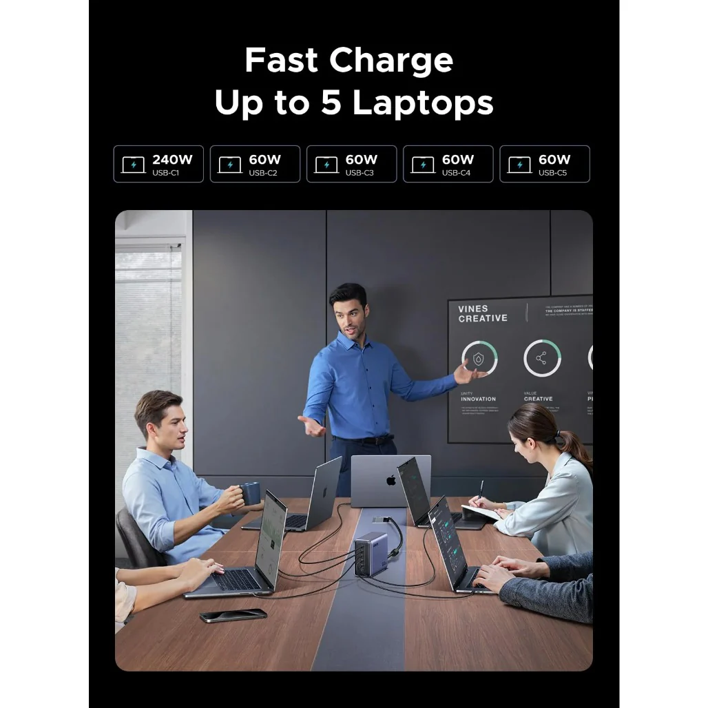 Ugreen Nexode 500W Desktop Charger - 6-Port GaN Power Station - Image 8