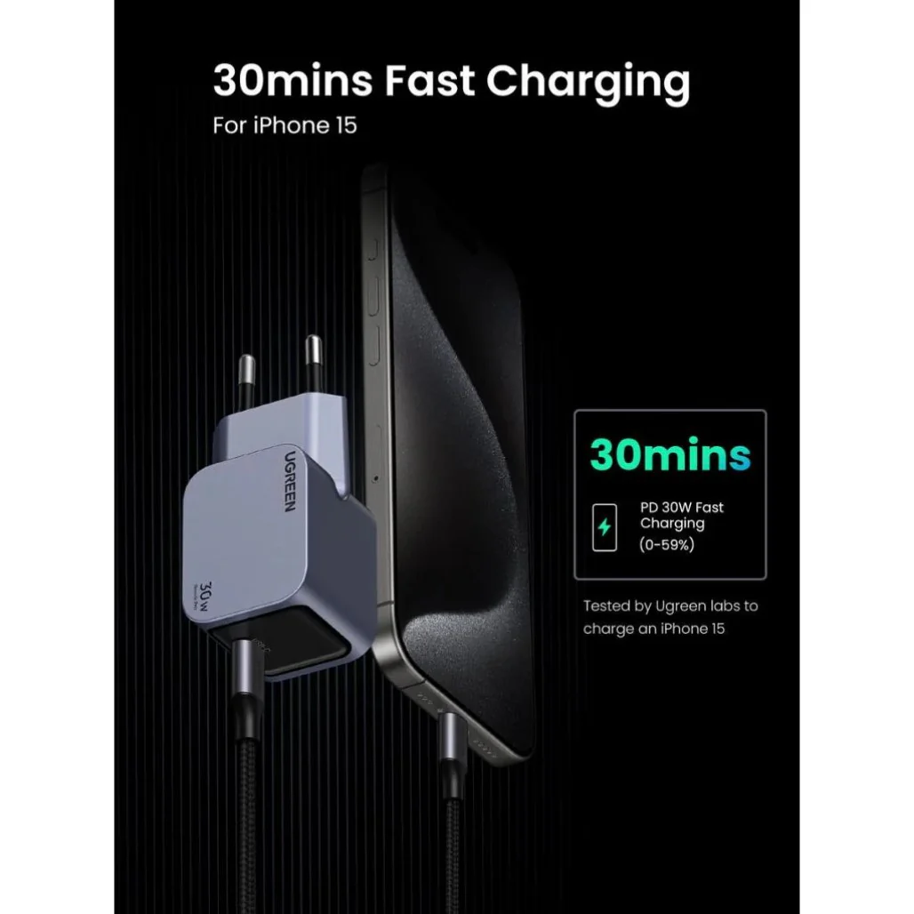 UGREEN Nexode Pro Charger USB-C GaN Fast 30W EU - Image 2