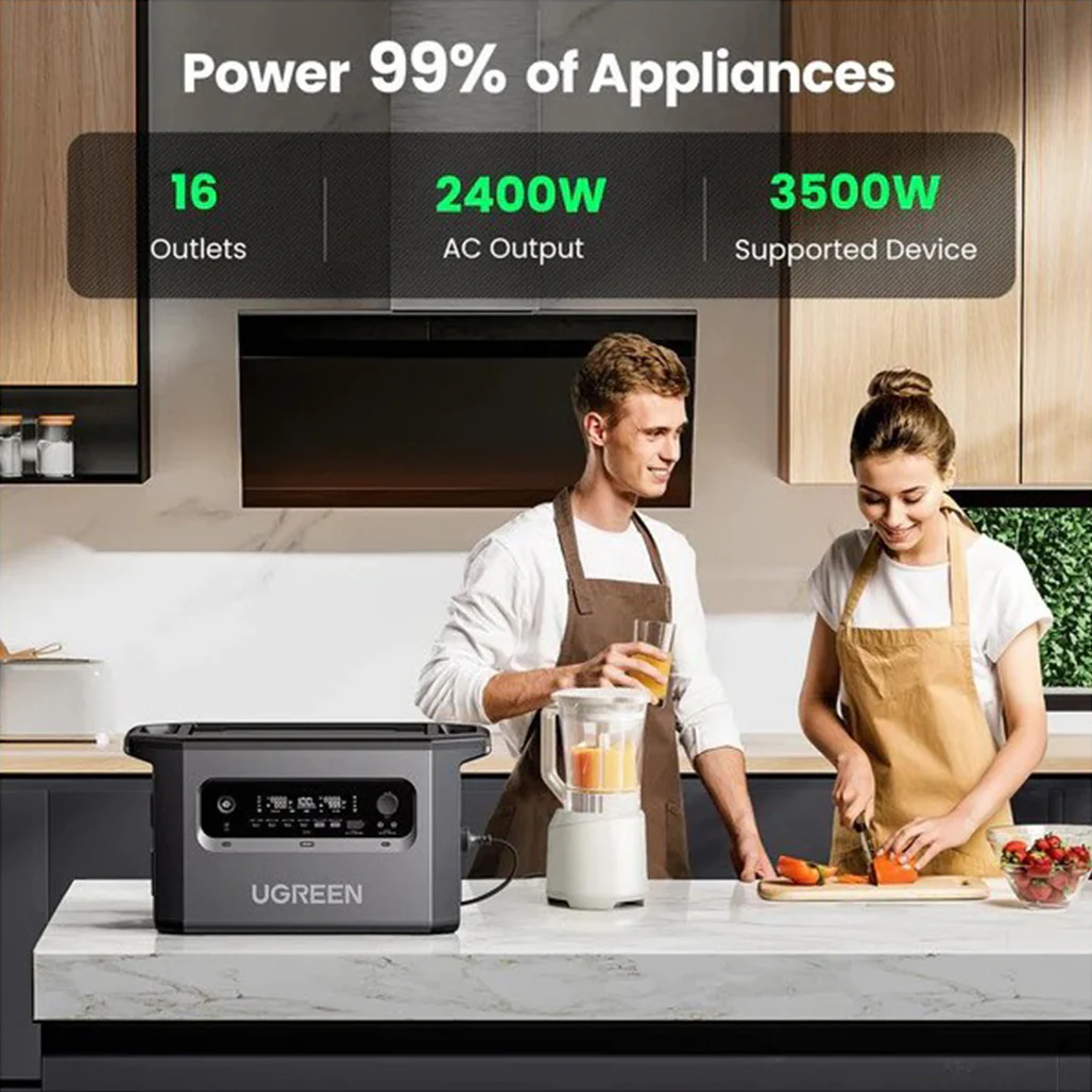 UGreen PowerRoam PD 2300W Portable Power Station GS2200 – Rapid Recharge, Expandable Capacity, and Smart Control - Image 3