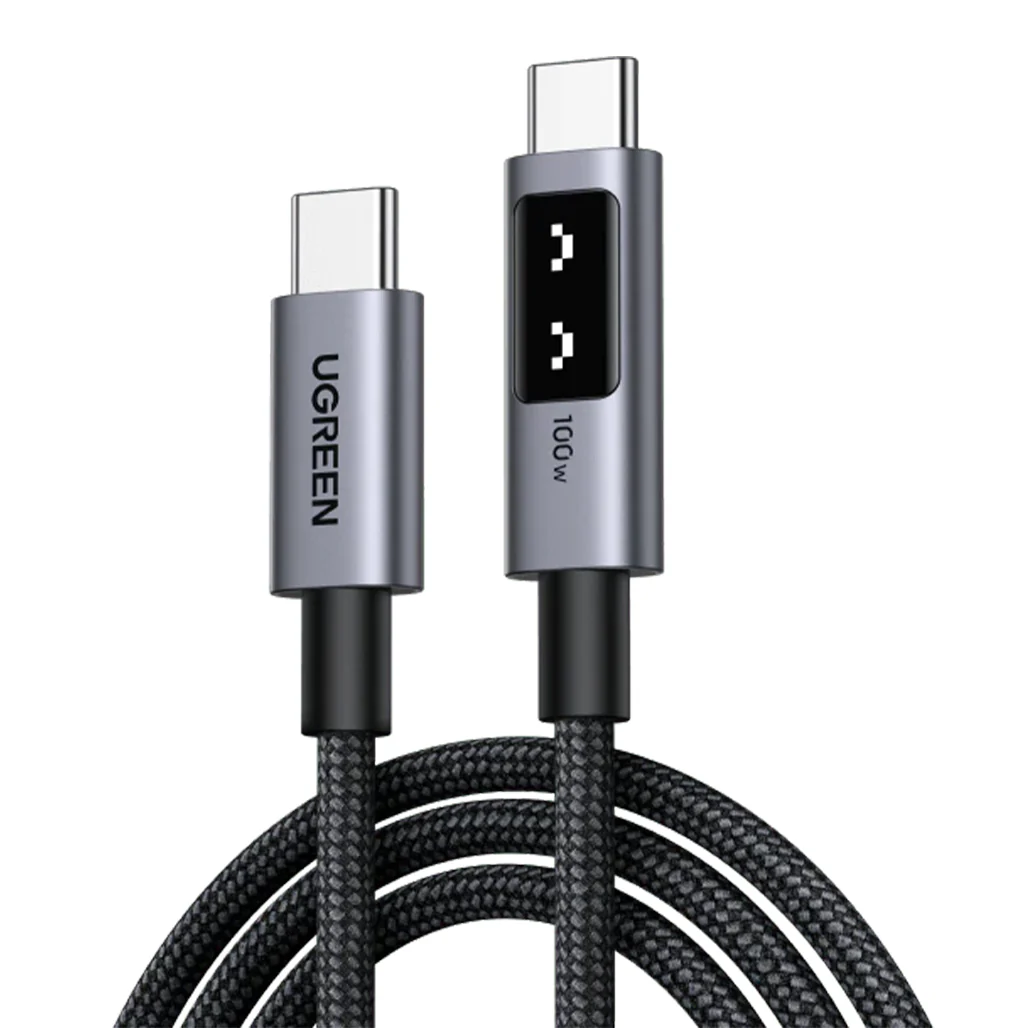 UGREEN Uno USB-C to USB-C Cable 100W 2M – Fast Charging, LED Display, Durable Nylon Braided