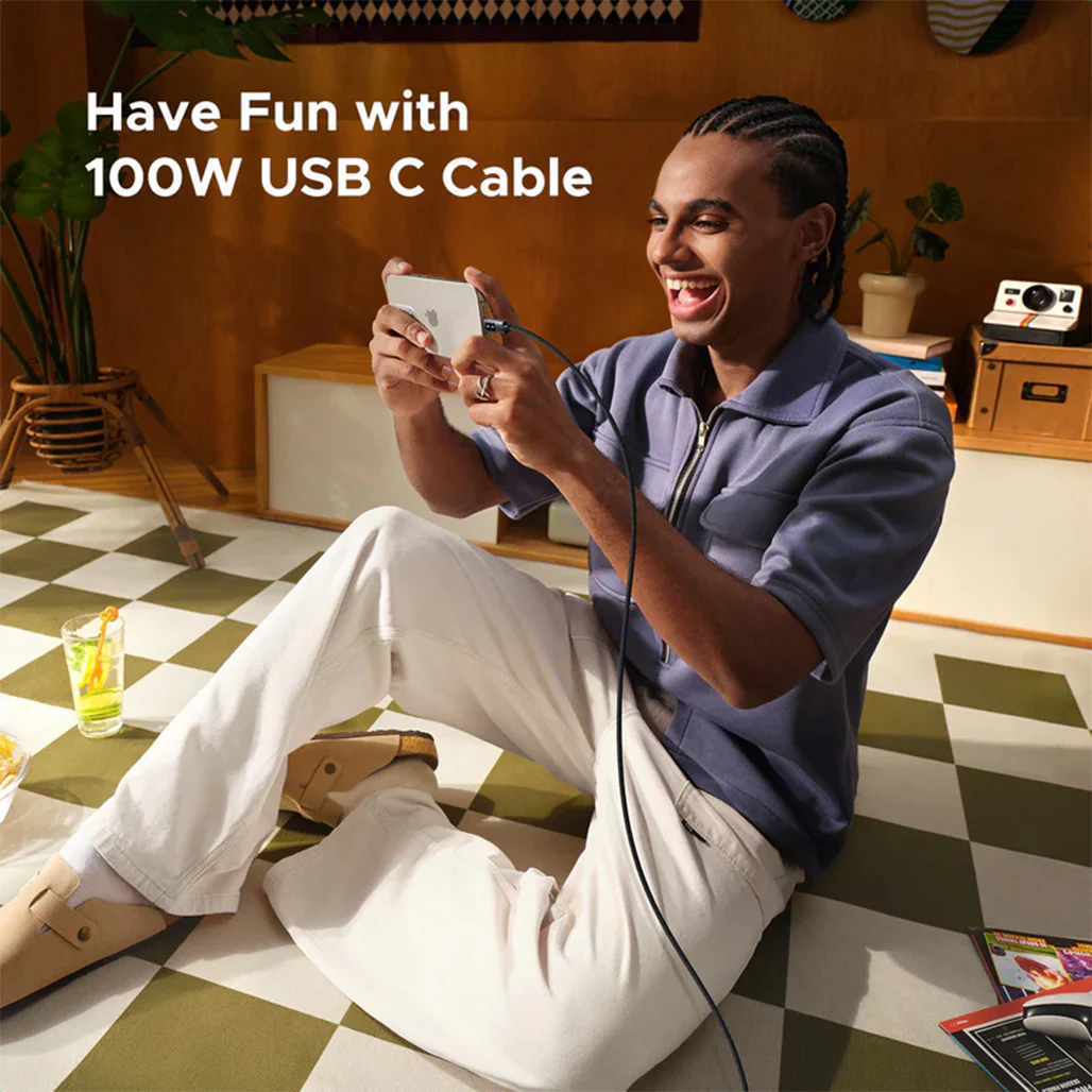 UGREEN Uno USB-C to USB-C Cable 100W 2M – Fast Charging, LED Display, Durable Nylon Braided - Image 7