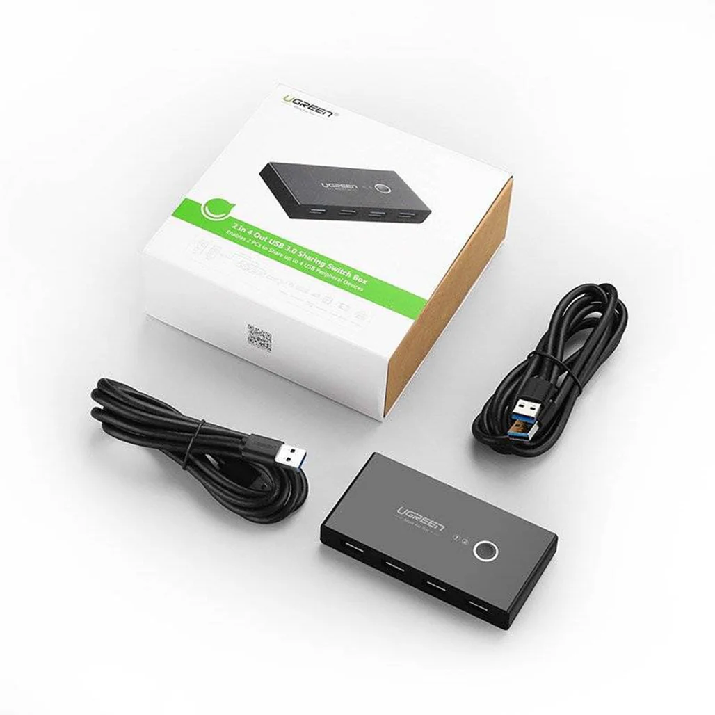 Ugreen USB 2.0 Switch Box HUB – 4-Port USB Splitter for Two Computers - Image 4