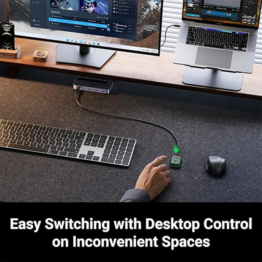 UGreen USB 3.0 Sharing Switch 2-in-4 Out | Share 4 USB Devices Between 2 PCs | USB-C & USB-A Ports - Image 5