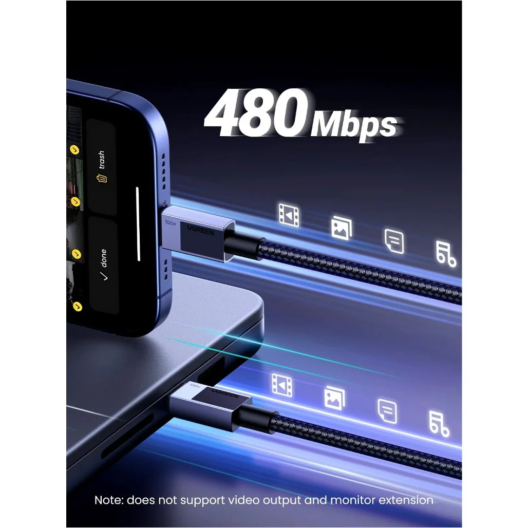 Ugreen USB C to USB C Cable 100W PD Fast Charging - Image 4