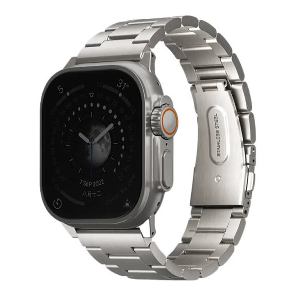Uniq Osta Stainless Steel Watch Strap – Brushed Finish, Tool-Free Adjustable Links, Secure Fit