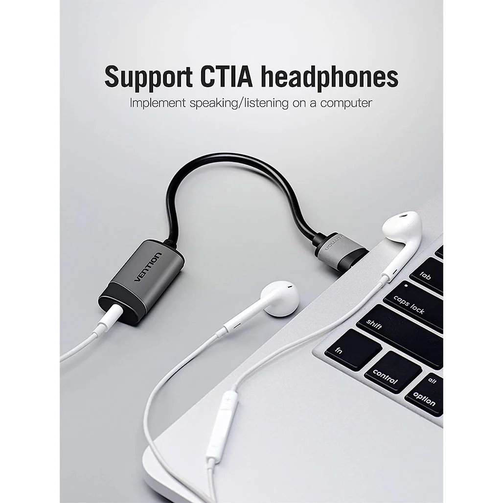 Vention 3.5mm External Sound Card VT02-2016 | USB Audio Adapter with Microphone and Audio Output Support - Image 5