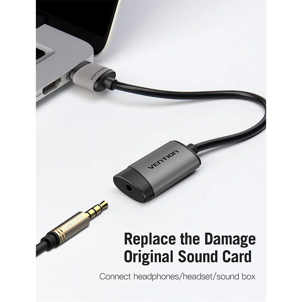 Vention 3.5mm External Sound Card VT02-2016 | USB Audio Adapter with Microphone and Audio Output Support - Image 6