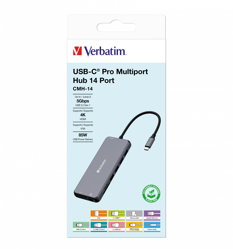 Verbatim USB-C Pro 14-Port Multiport Hub - Image 8