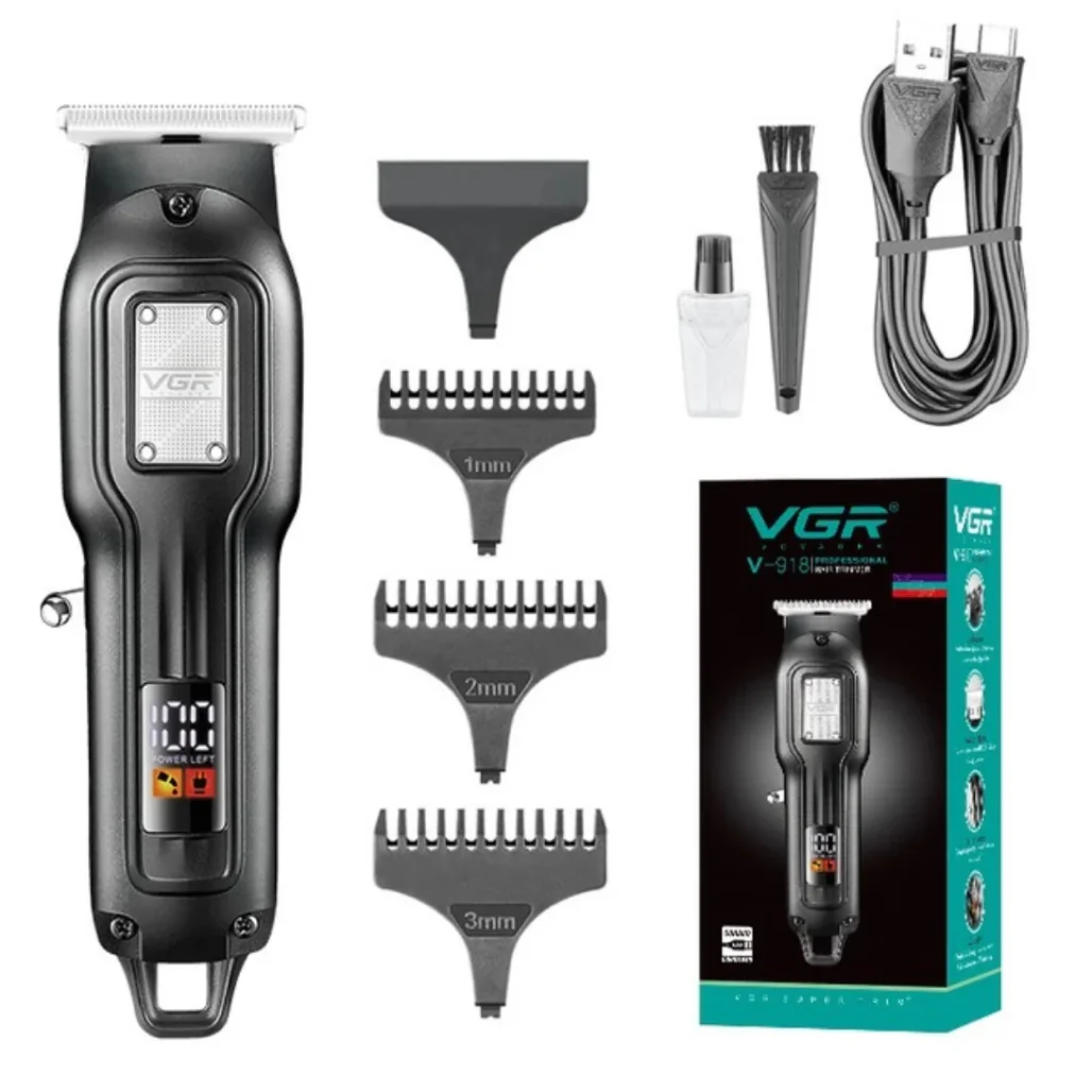 VGR V-918 Professional Hair Trimmer with Precision T-Blade, LED Display, and 100-Minute Runtime - Image 2