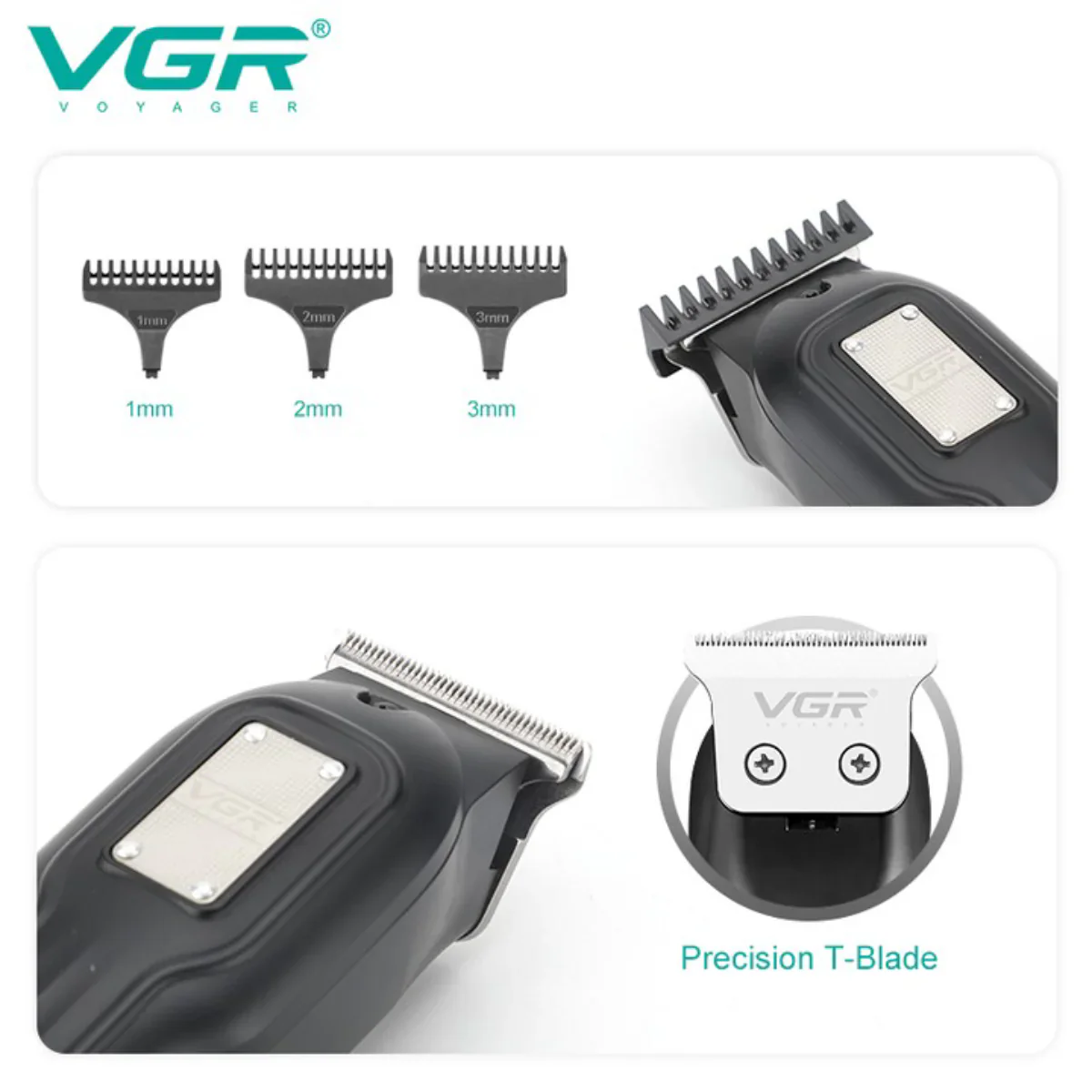 VGR V-918 Professional Hair Trimmer with Precision T-Blade, LED Display, and 100-Minute Runtime - Image 4