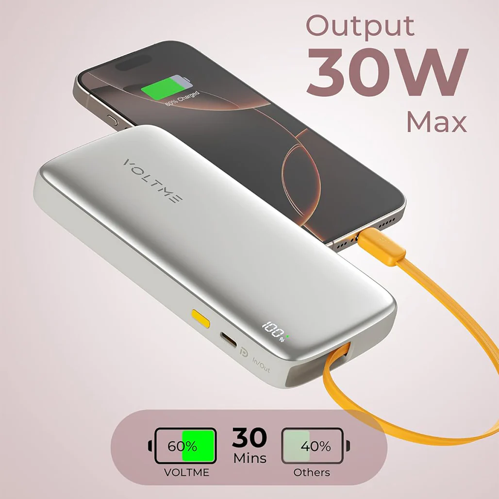 Voltme Hypercore Rollz 10K 30W Power Bank with Retractable USB-C Cable - Image 6