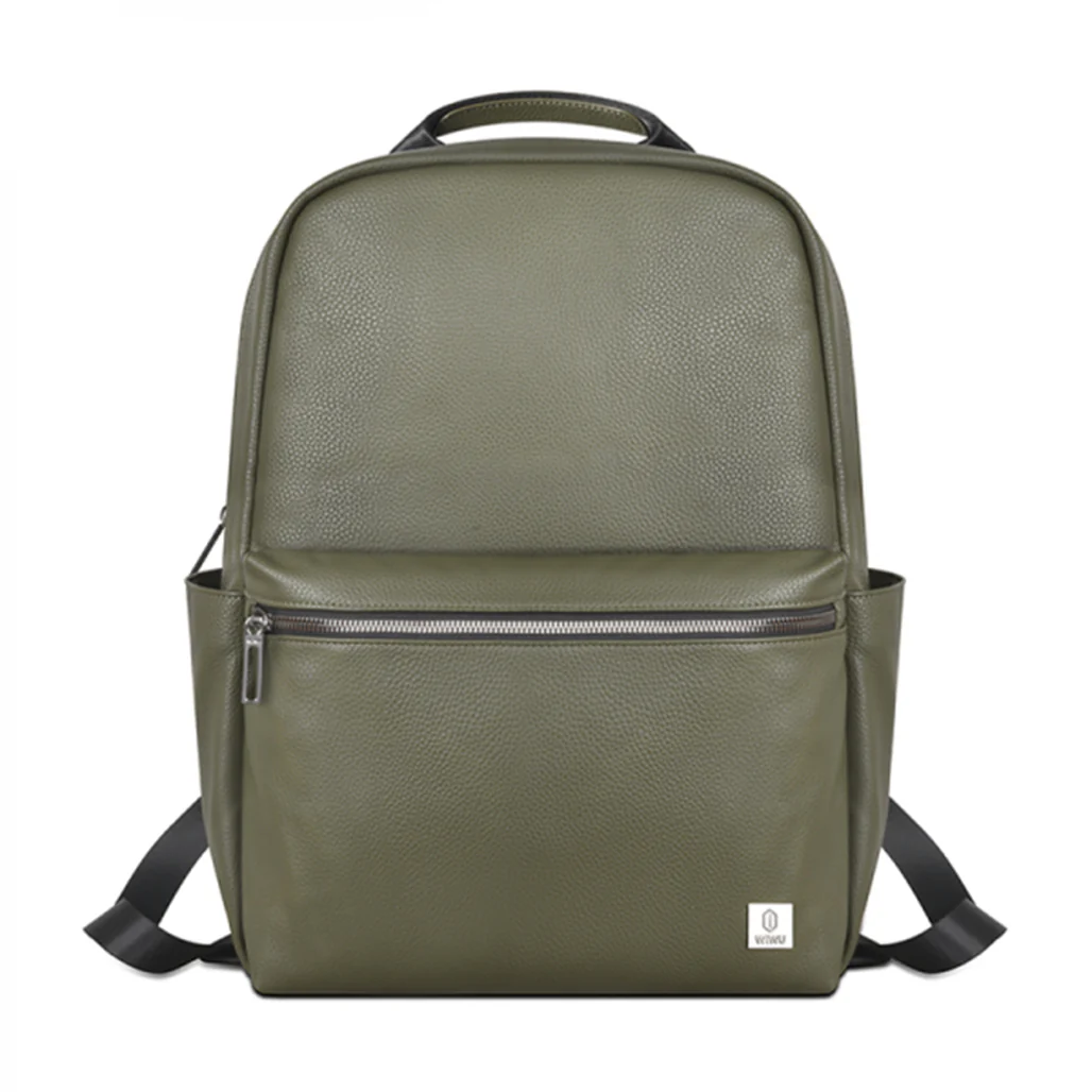 WIWU Osun Mini - PU Leather Backpack Green – Water-Resistant, Lightweight, Multi-Compartment Bag