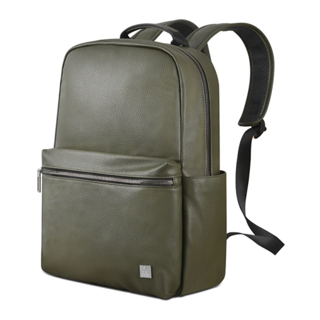 WIWU Osun Mini - PU Leather Backpack Green – Water-Resistant, Lightweight, Multi-Compartment Bag - Image 2