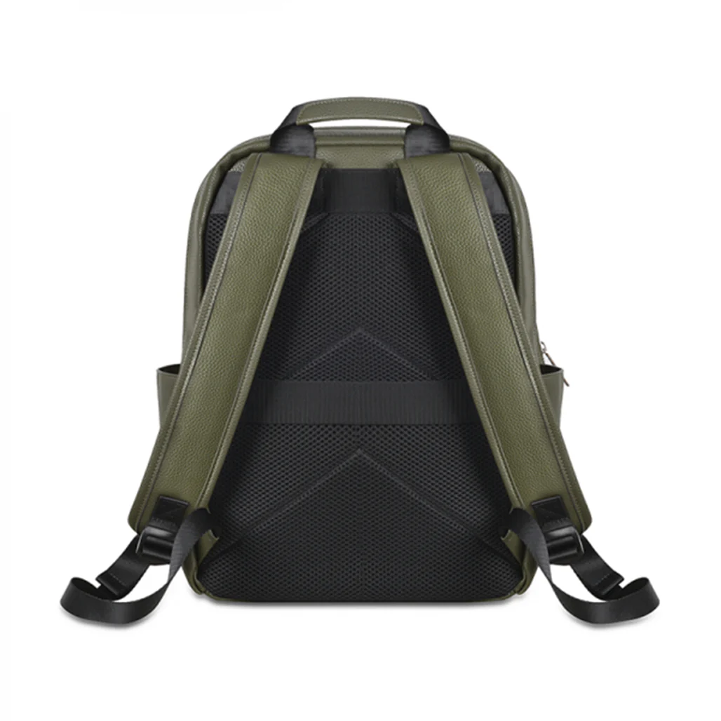 WIWU Osun Mini - PU Leather Backpack Green – Water-Resistant, Lightweight, Multi-Compartment Bag - Image 5