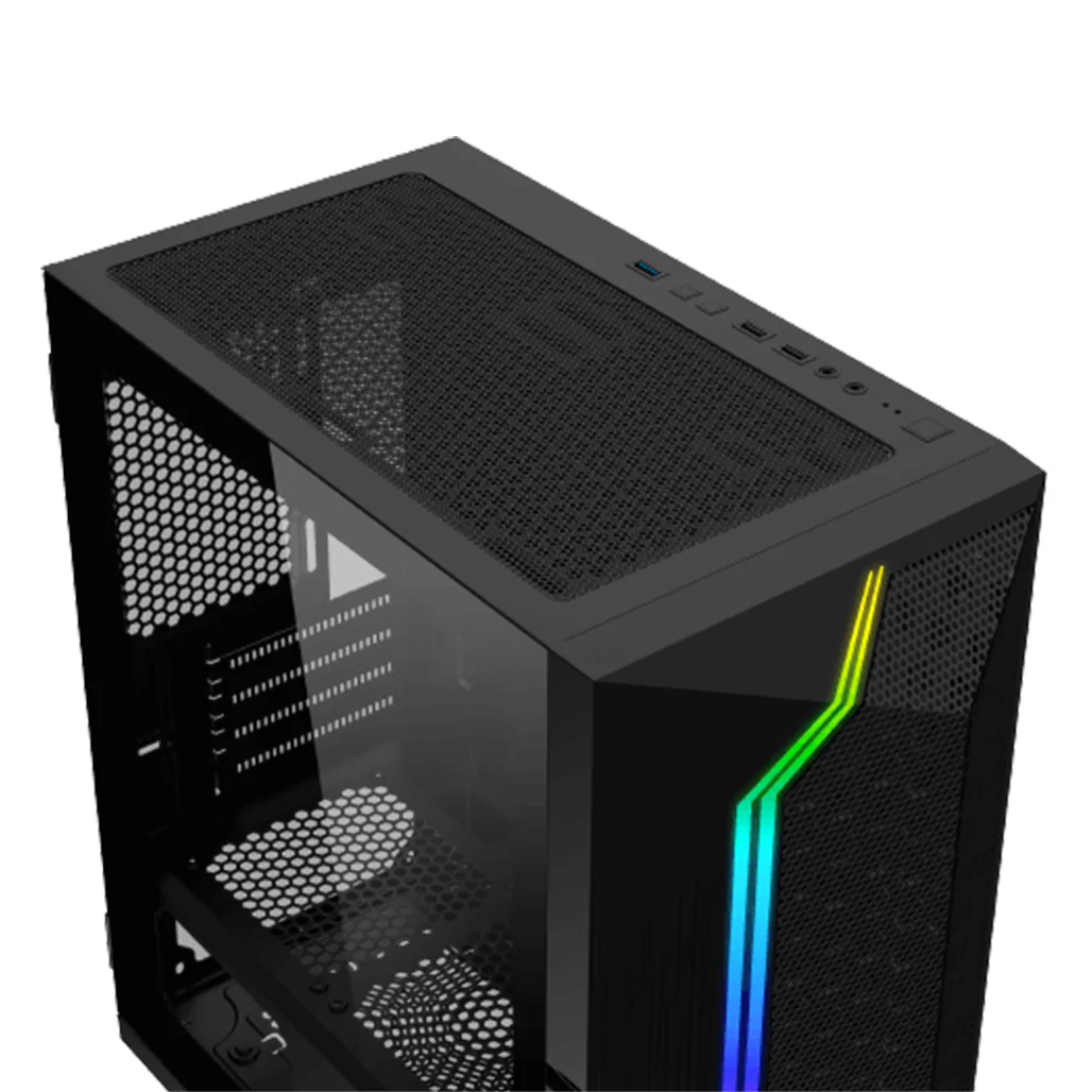 Xigmatek Gemini II Black | High-Airflow Micro-ATX Gaming Case - Image 4
