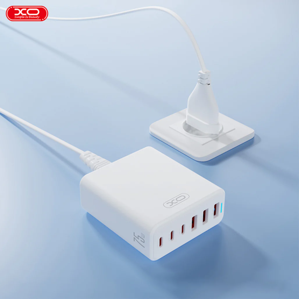 XO L133(EU) Multi-Port Power Charger - 75W Fast Charging with QC/PD Compatibility - Image 4