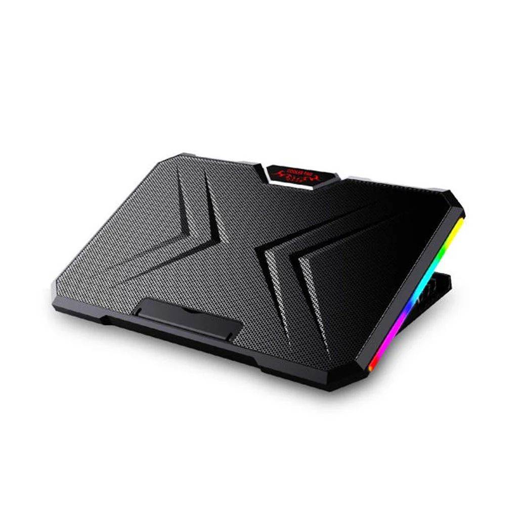 YL-019 Gaming Laptop Cooling Pad Stand – RGB Side Lights – 2 x USB – 12 to 17 Inch