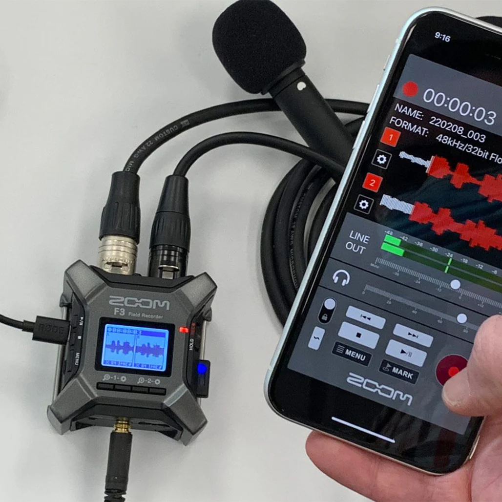Zoom F3 32-Bit Float Field Audio Recorder with Dual A/D Converters, XLR Inputs, and 192 kHz WAV Recording - Image 8